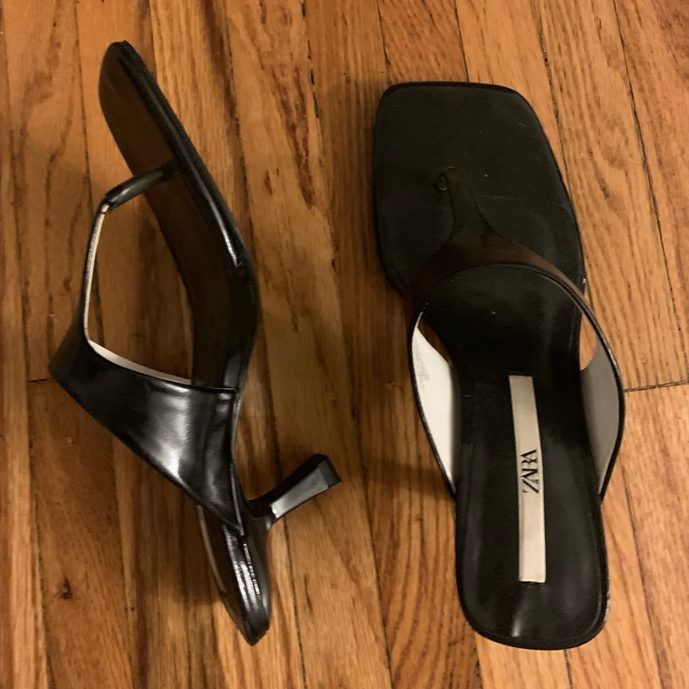 Zara Thong Kitten Heels